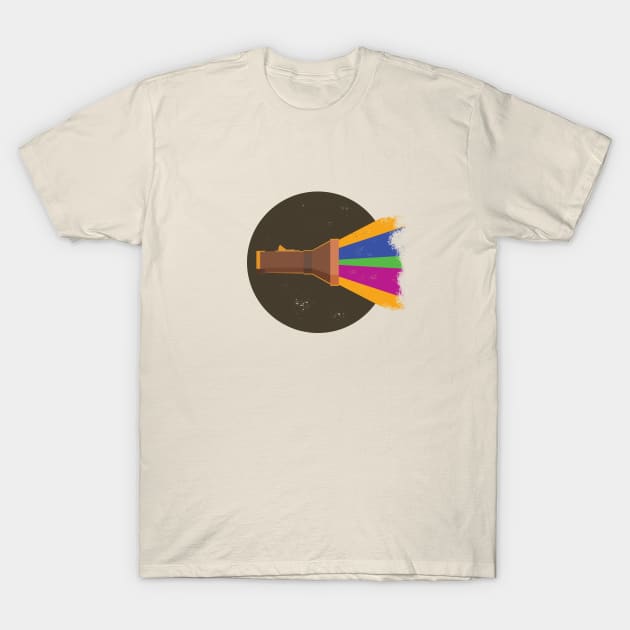 Rainbow Flashlight! T-Shirt by PopCycle